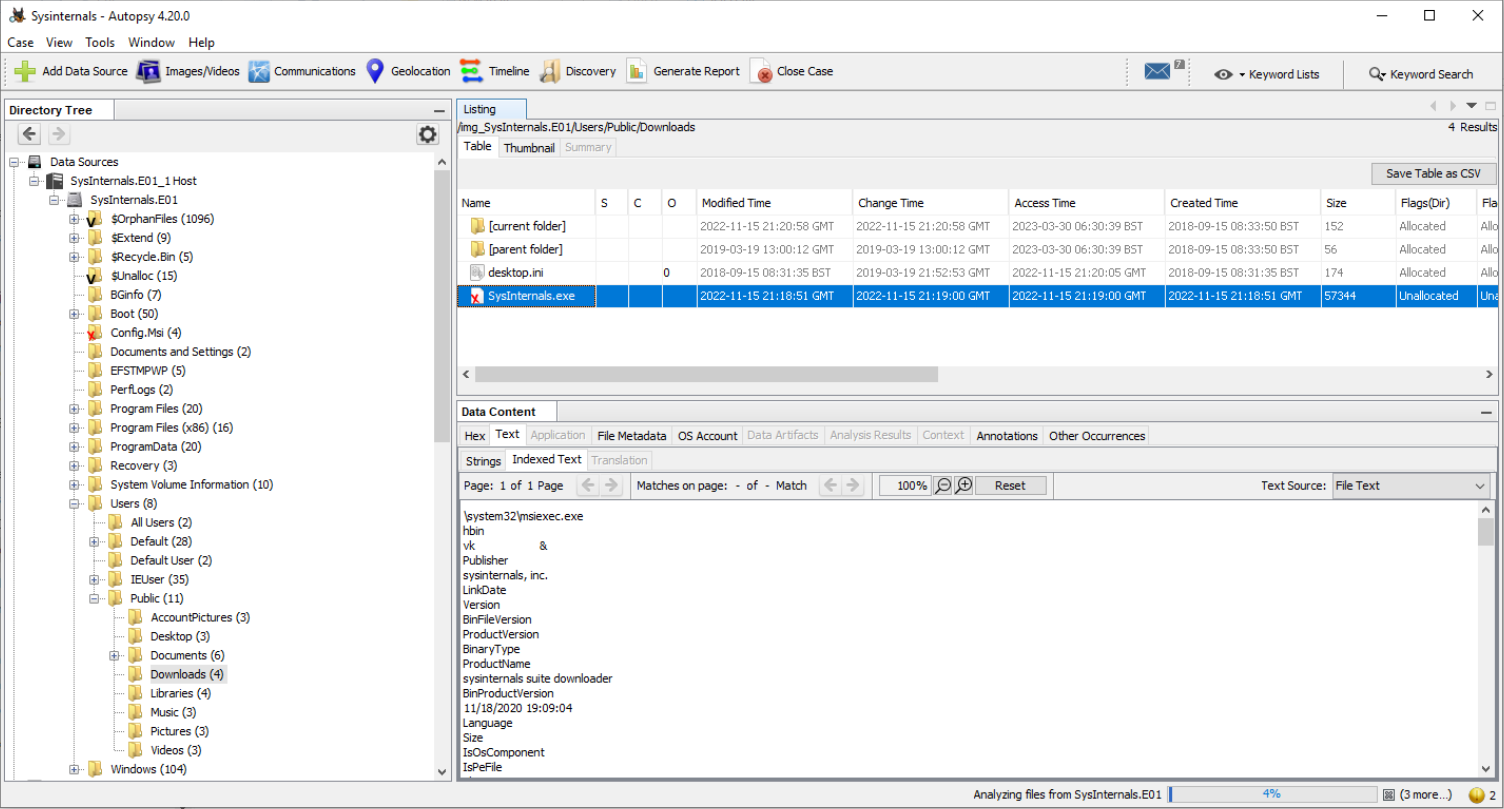 Sysinternals Executable name